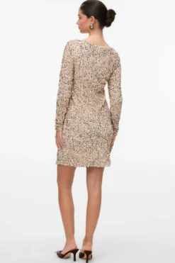 Bella Kort Kjole - Pumice Stone Champagne