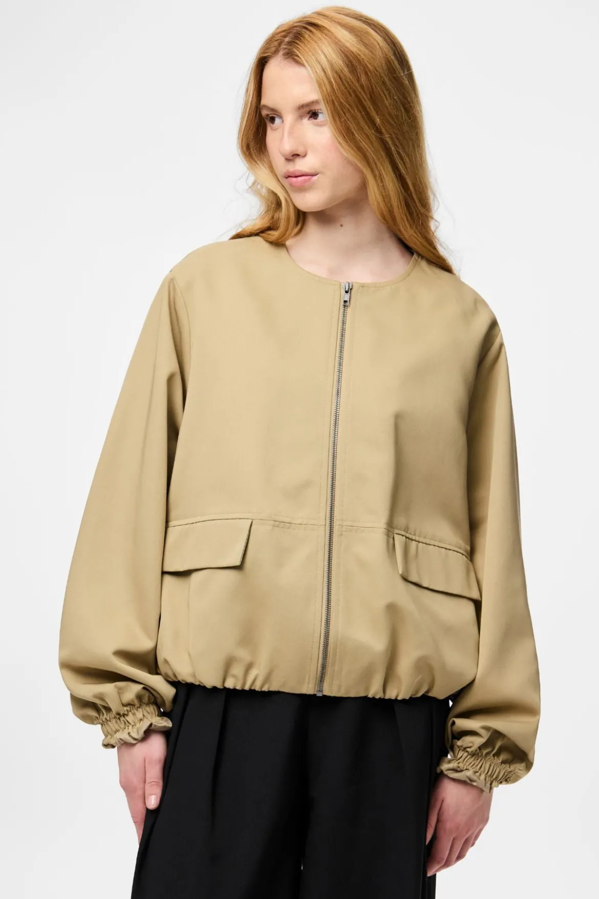 Berit Balloon Bomber Jakke - Travertine