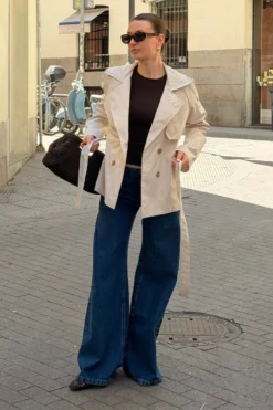 Bianca Lavtaljede Jeans - Mellemblå