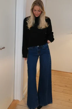 Bianca Lavtaljede Jeans - Mellemblå