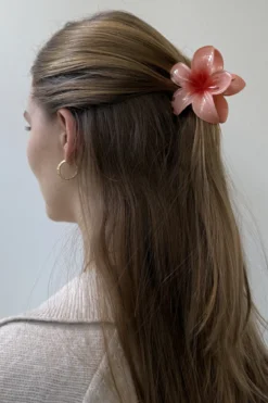 Blomster Hårklemme - Pink/Rød