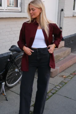 Boyfriend Oxford Skjorte - Bordeaux