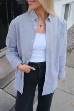 Boyfriend Oxford Skjorte - Grå