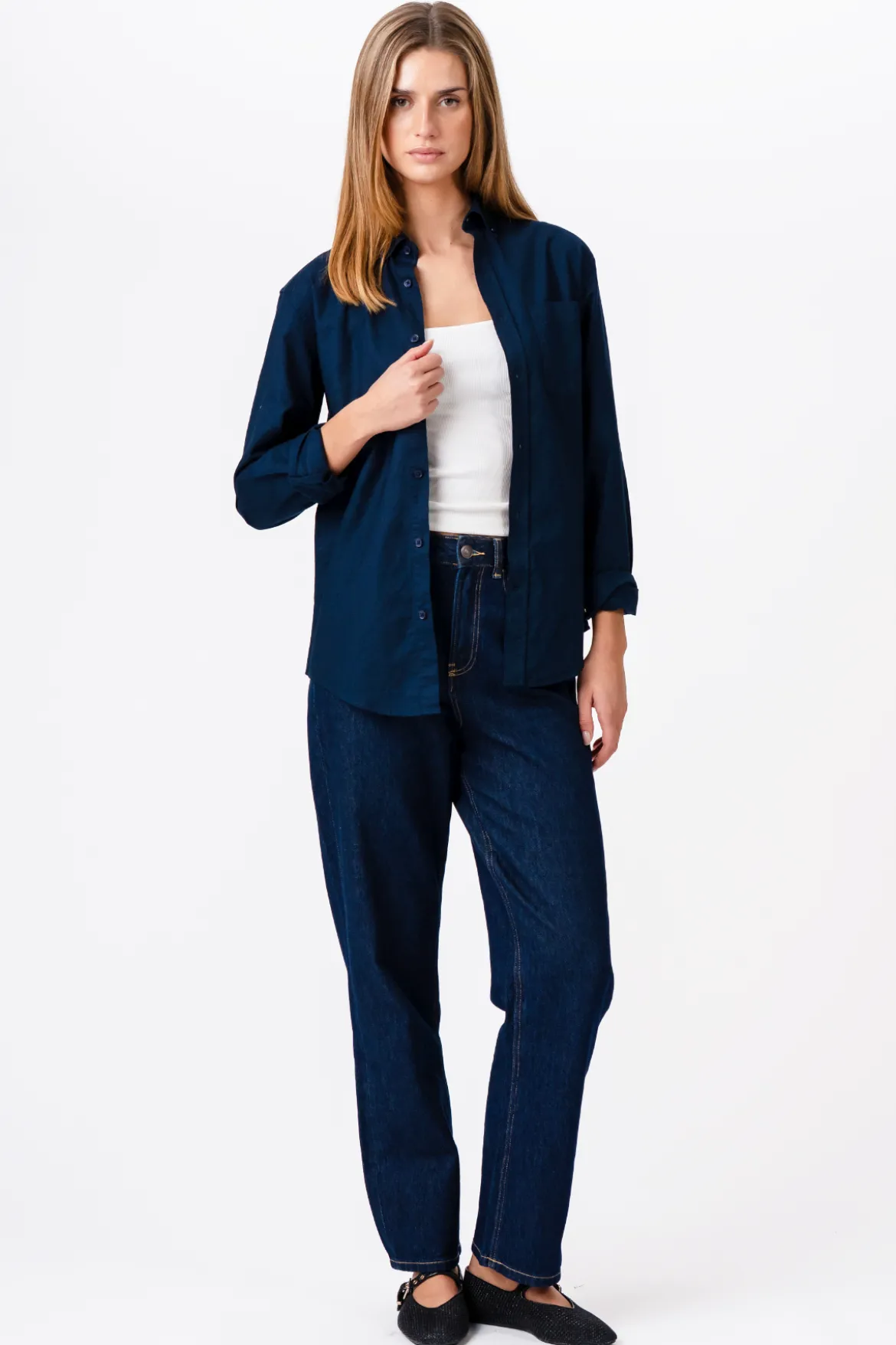 Boyfriend Oxford Skjorte - Navy