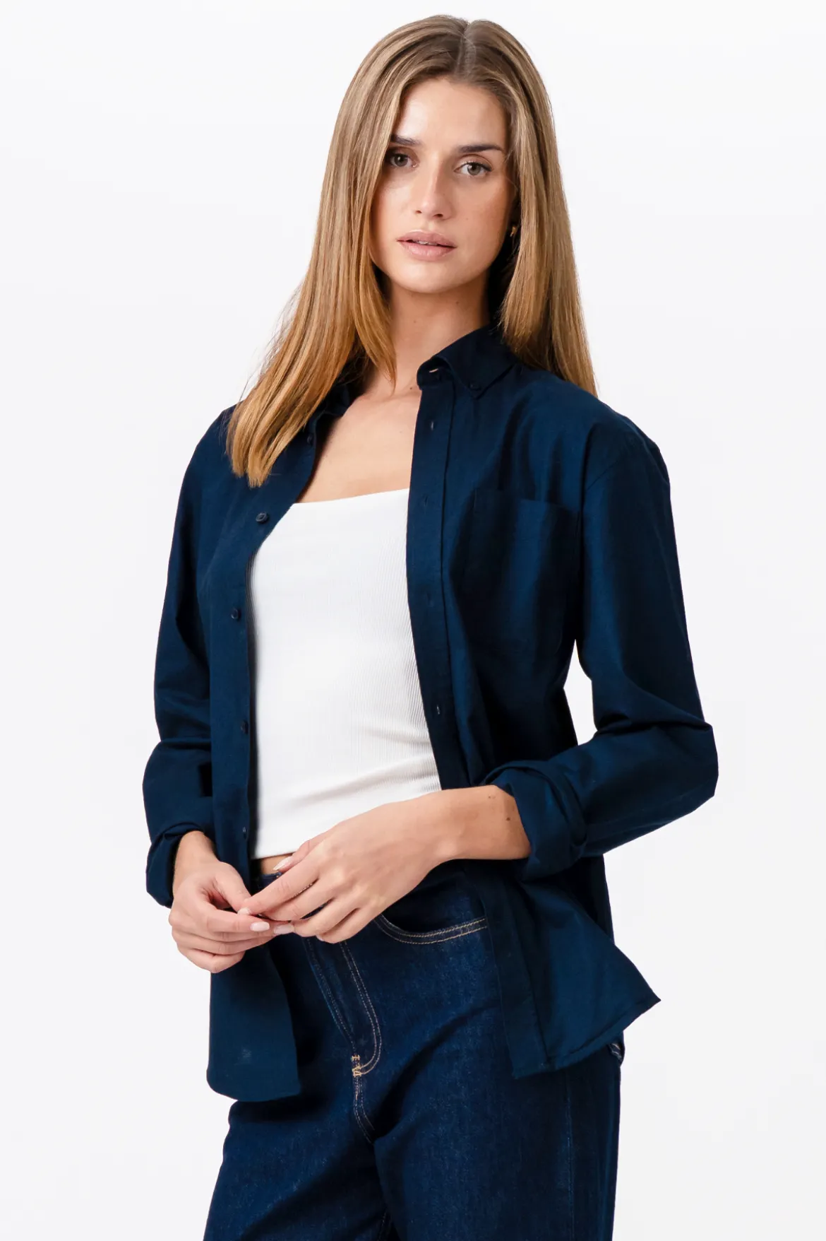Boyfriend Oxford Skjorte - Navy
