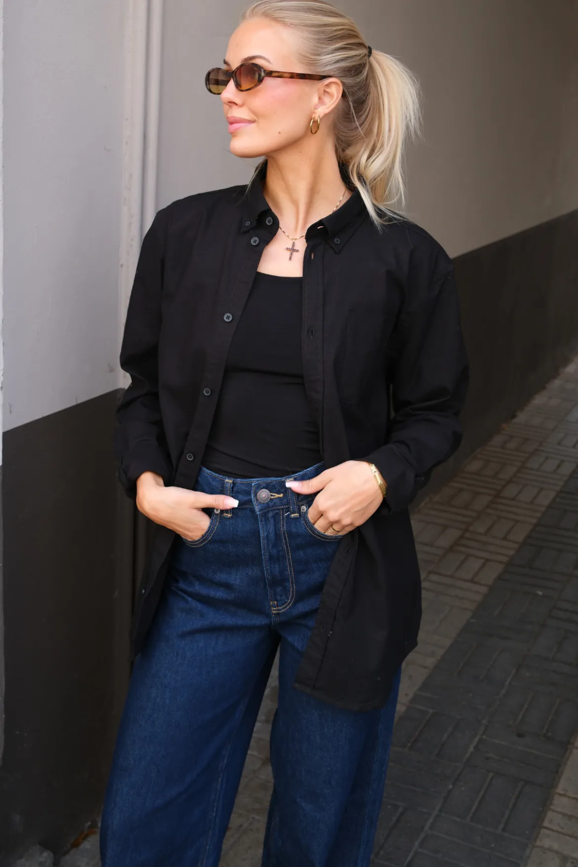 Boyfriend Oxford Skjorte - Sort