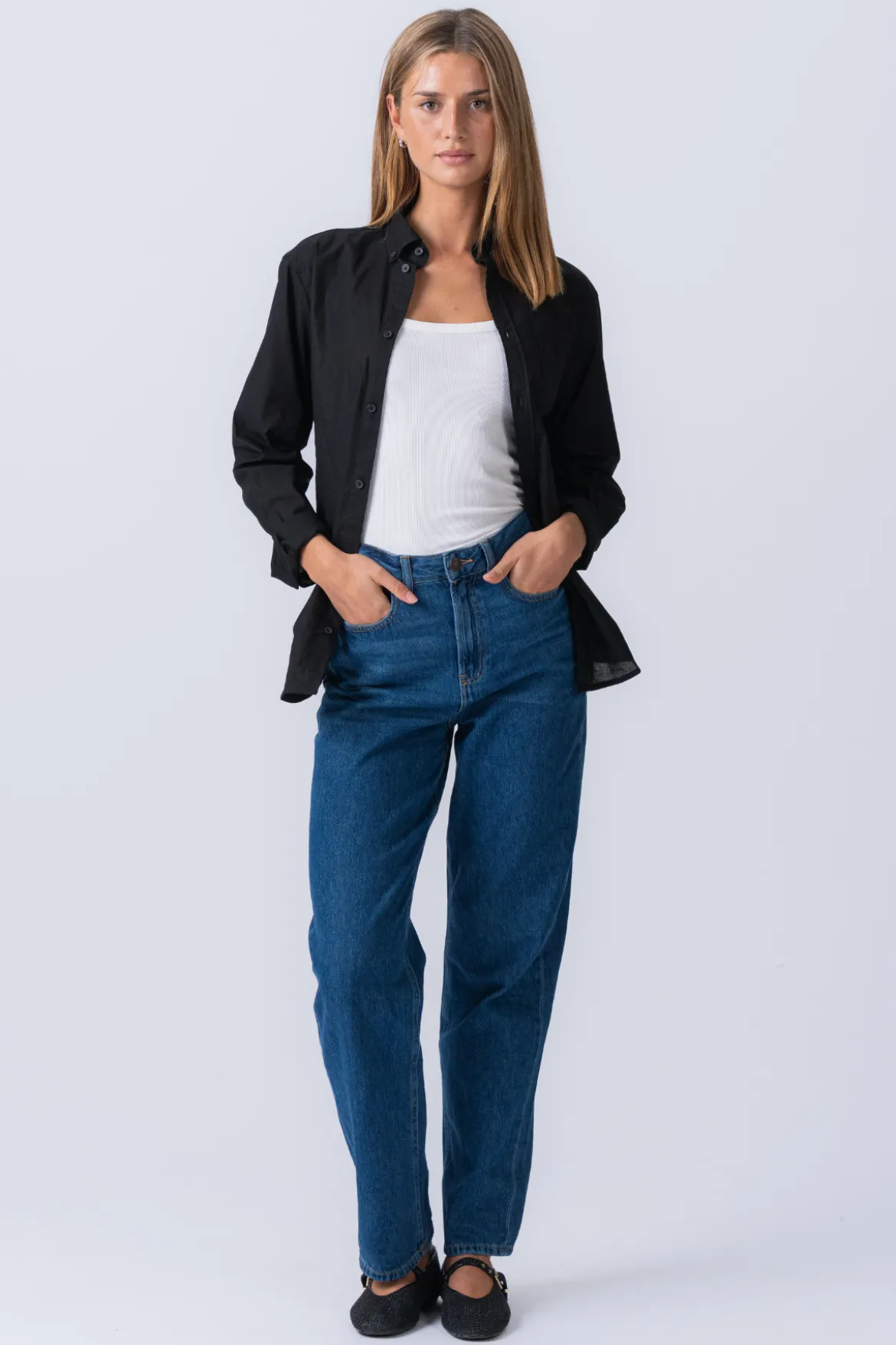 Boyfriend Oxford Skjorte - Sort