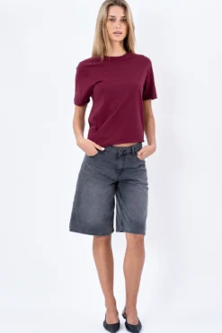Boyfriend Tee - Bordeaux Rød