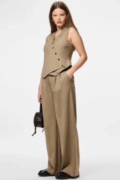 Bubbles Asymmetrisk Vest - Greige