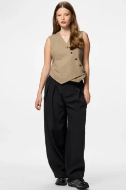 Bubbles Asymmetrisk Vest - Greige