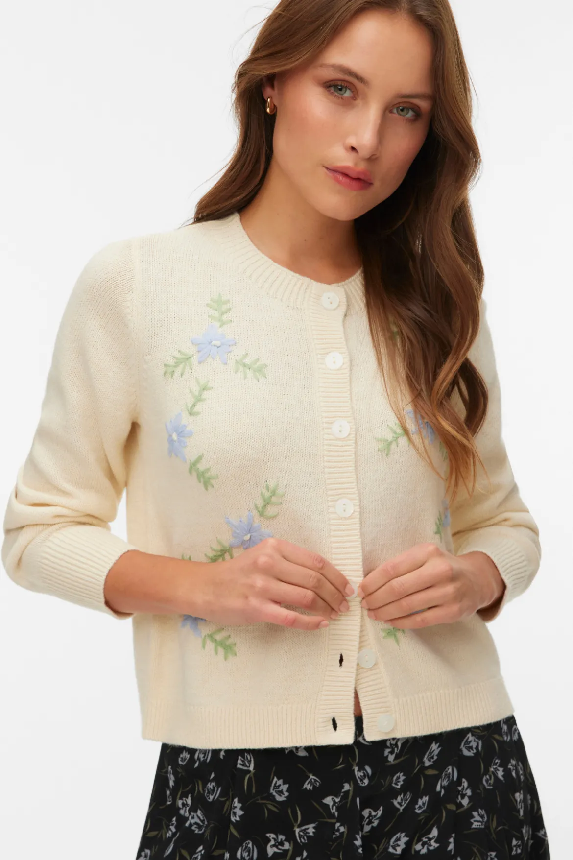 Camille O-Neck Cardigan - Birch