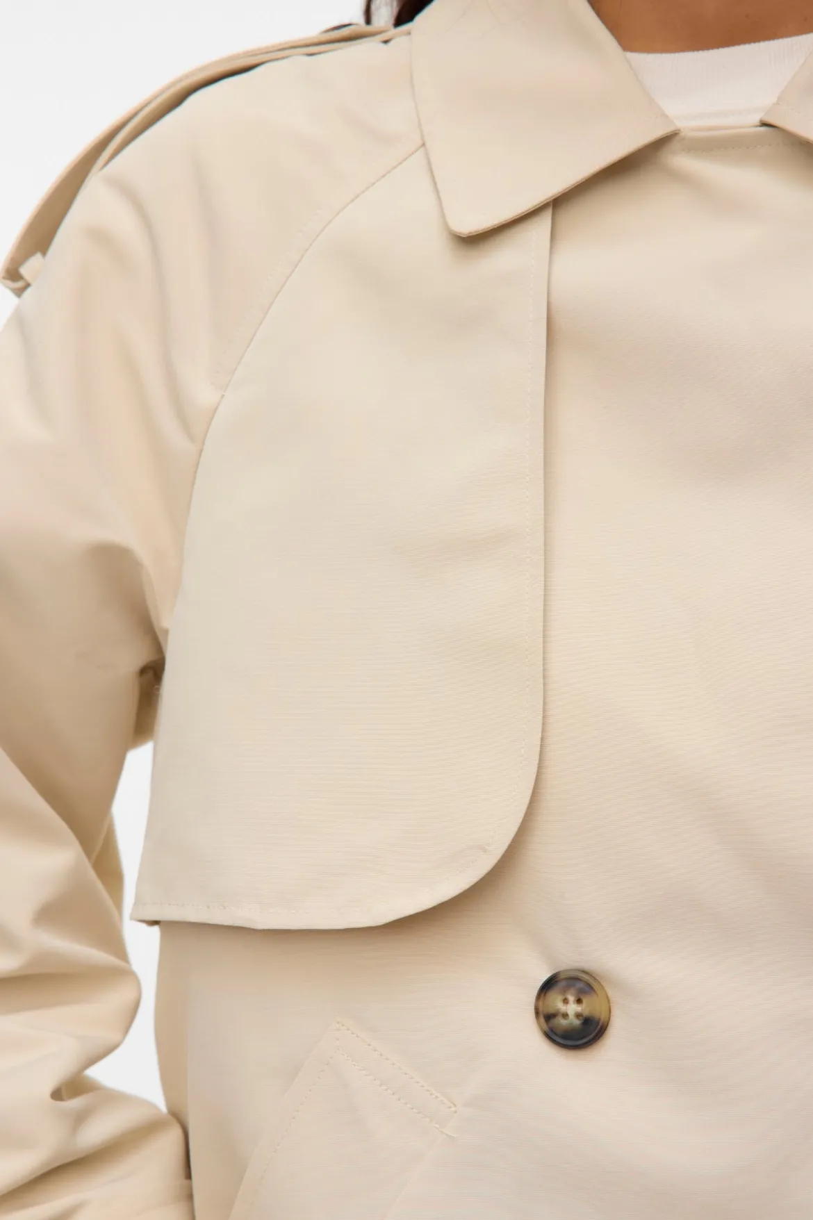 Chloe Short Trenchcoat - Oatmeal