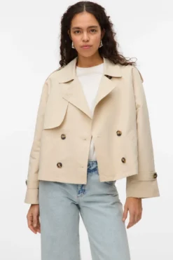 Chloe Short Trenchcoat - Oatmeal