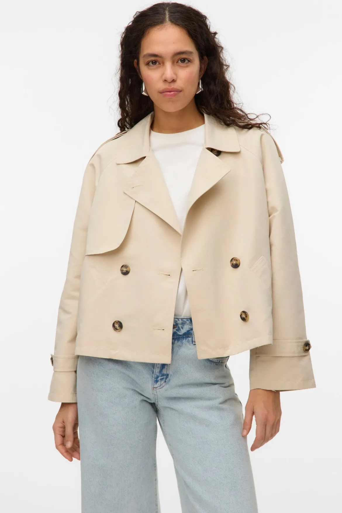 Chloe Short Trenchcoat - Oatmeal