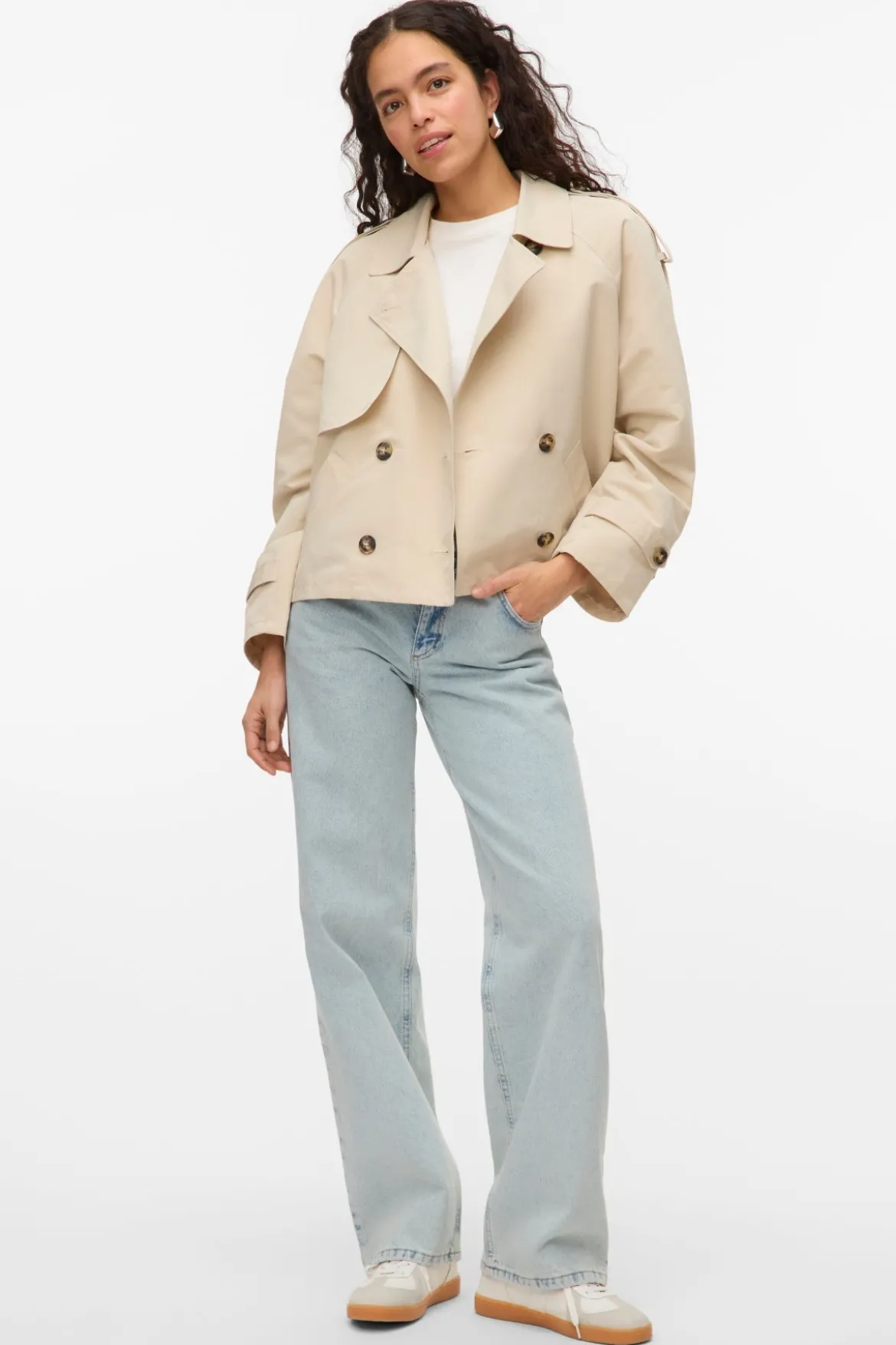 Chloe Short Trenchcoat - Oatmeal