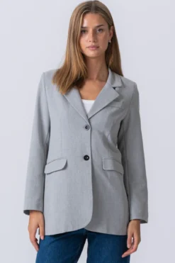 Claire Oversized Blazer - Lysegrå