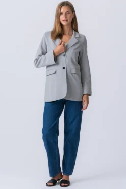 Claire Oversized Blazer - Lysegrå