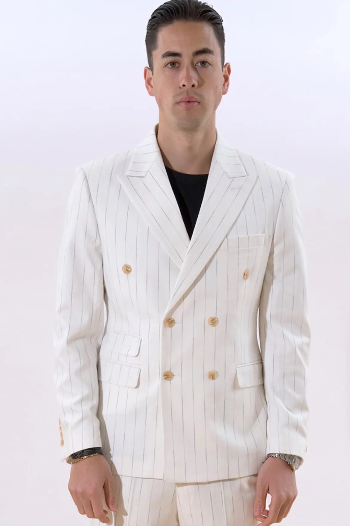 Classic Blazer - White Pinstripe