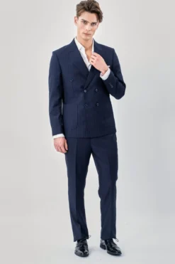 Classic Pants - Navy Nålestribet