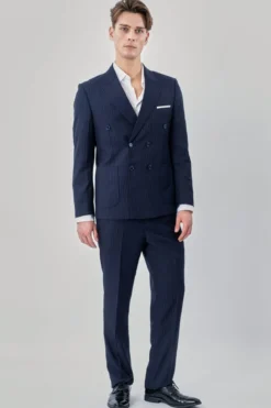 Classic Pants - Navy Nålestribet