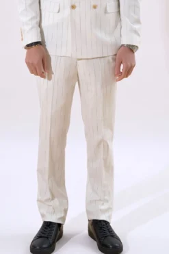 Classic Pants - White Pinstripe