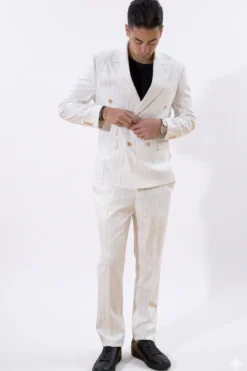 Classic Pants - White Pinstripe