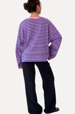 Cleo Bluse - Blå/Pink