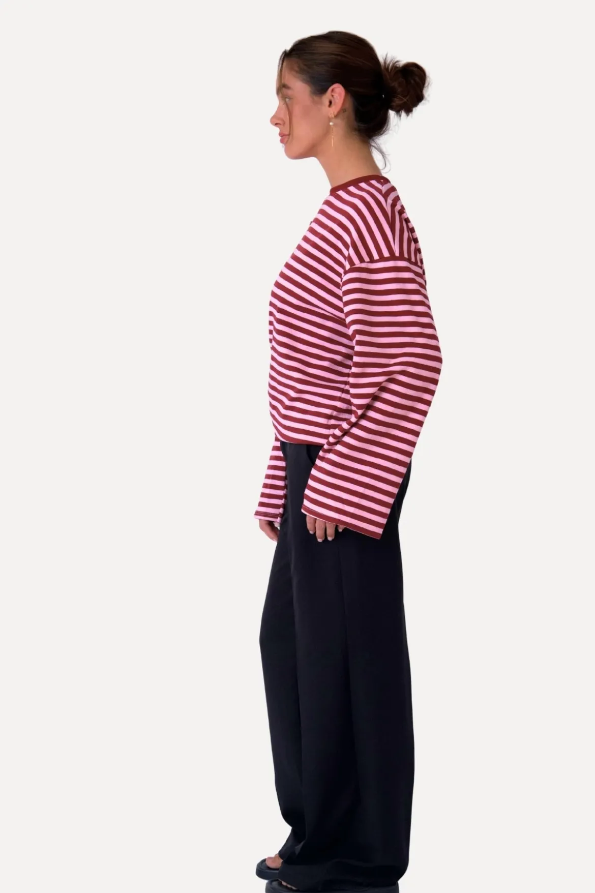 Cleo Bluse - Burgundy/Pink
