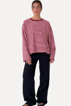 Cleo Bluse - Burgundy/Pink