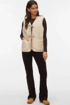 Cleo Kort Vest - Oatmeal
