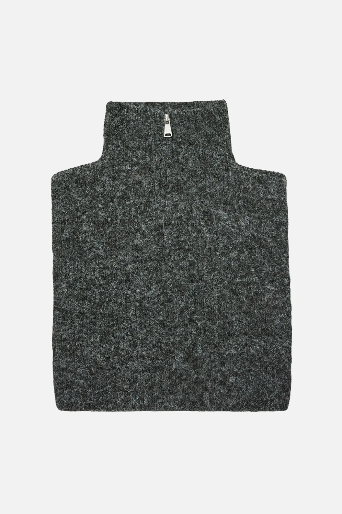 Cora Zipper Bibneck - Mørk Grå Melange
