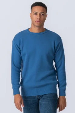 Crewneck Knit Sweater - Blå