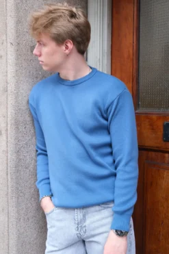 Crewneck Knit Sweater - Blå