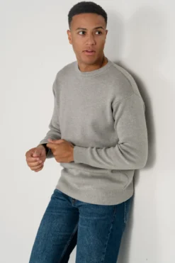 Crewneck Knit Sweater - Lysegrå