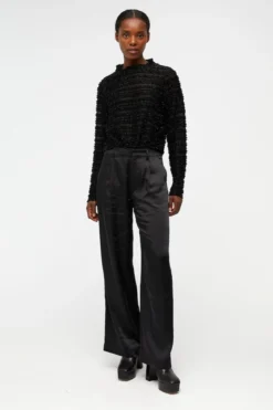 Debra Mid Waist Pants - Sort