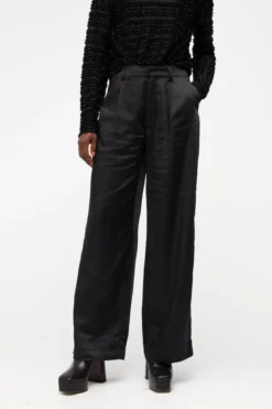 Debra Mid Waist Pants - Sort