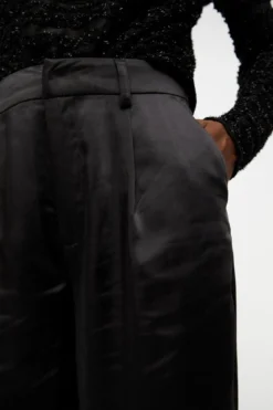 Debra Mid Waist Pants - Sort