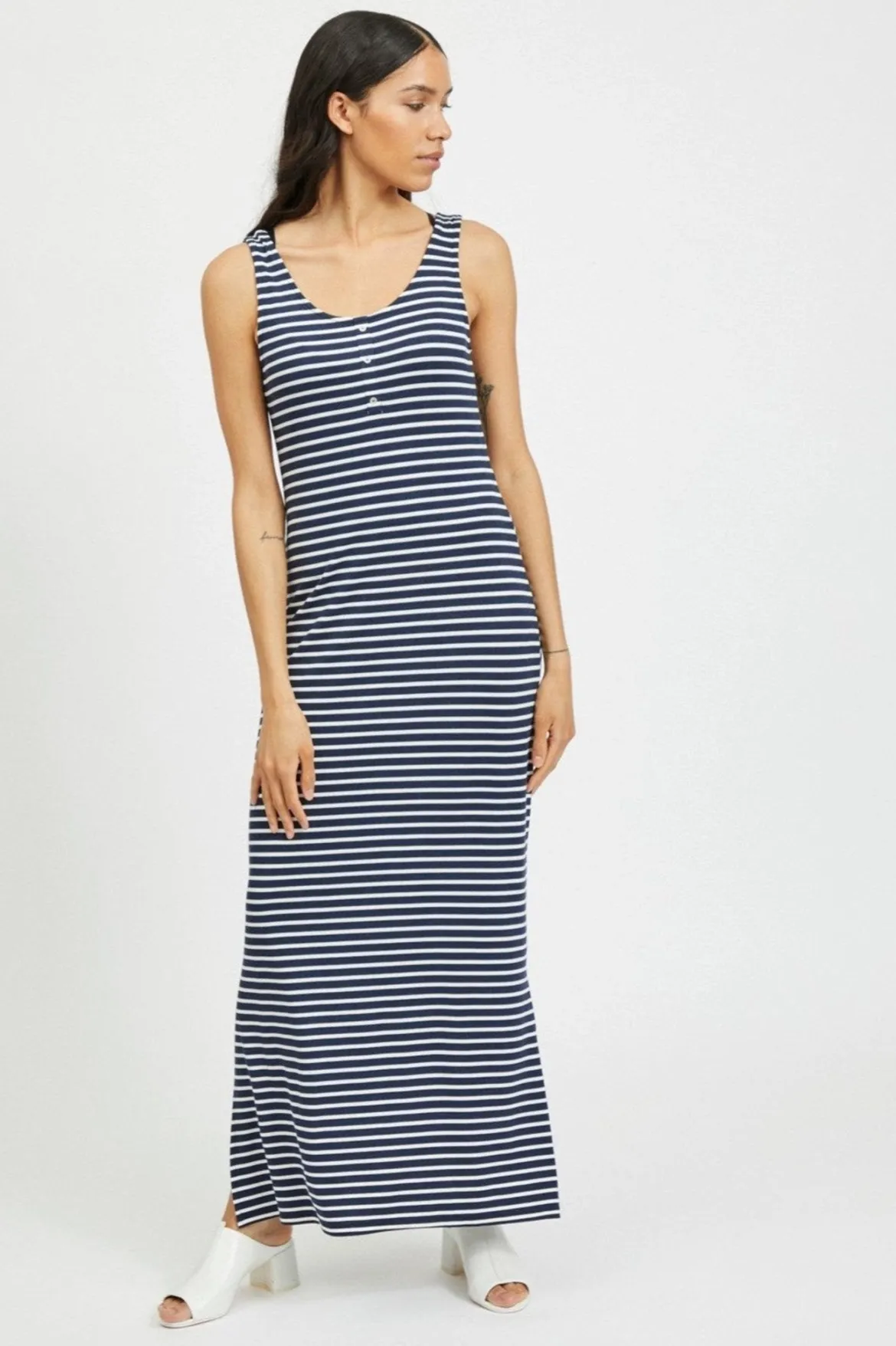 Dell Maxi Kjole - Navy Blazer/Sne Hvid