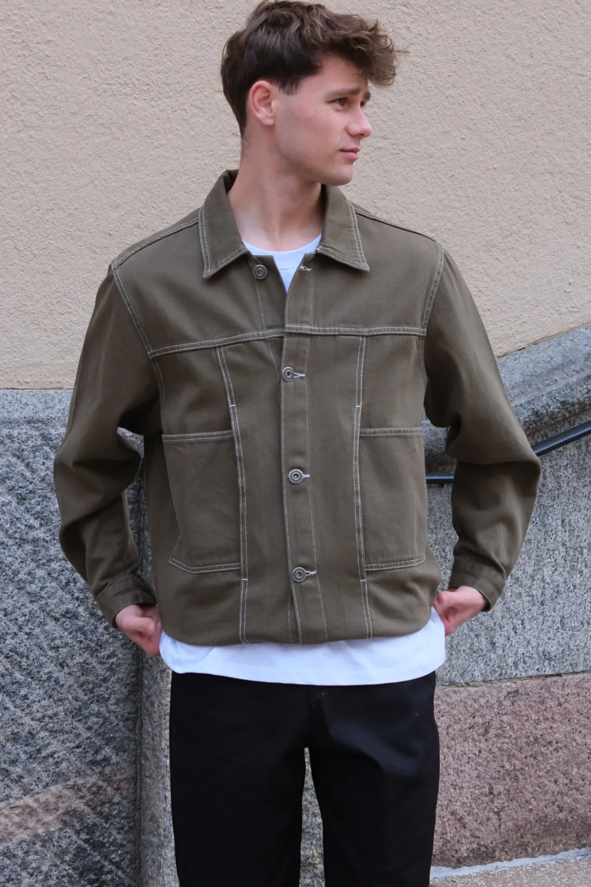 Denim Jakke - Khaki