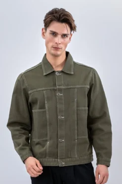 Denim Jakke - Khaki