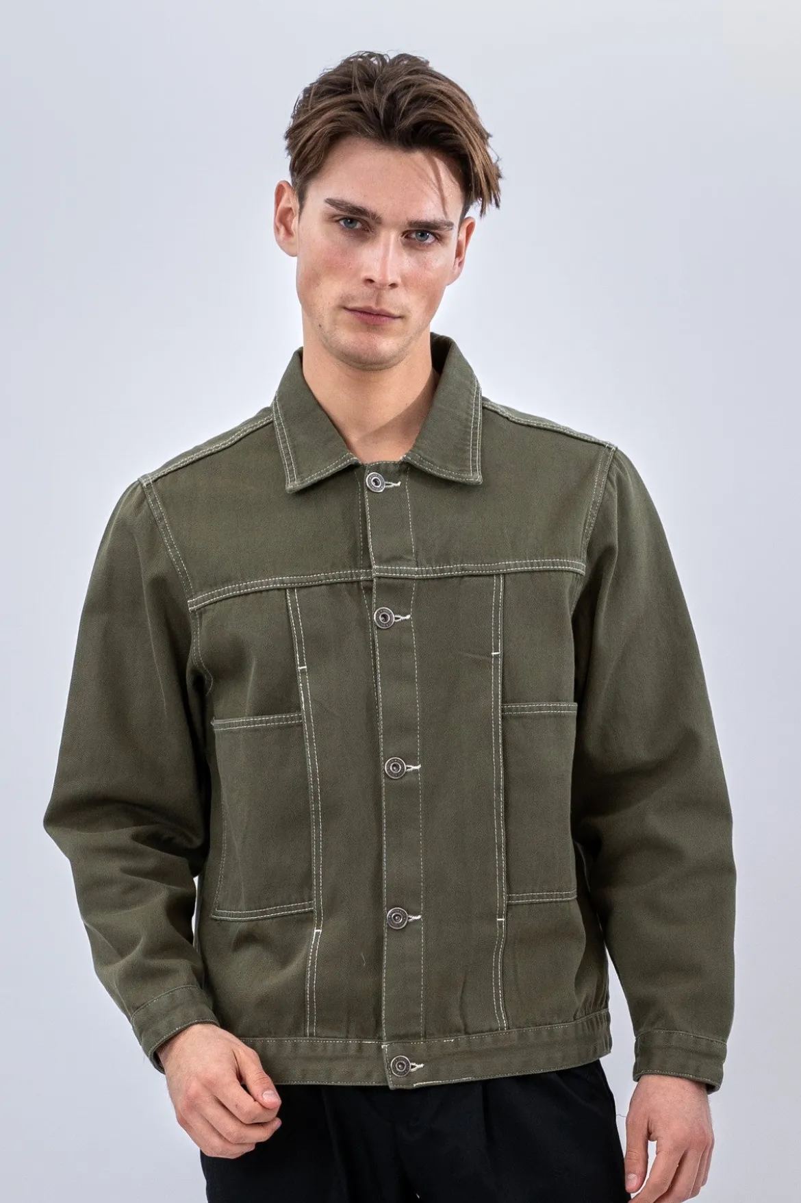 Denim Jakke - Khaki