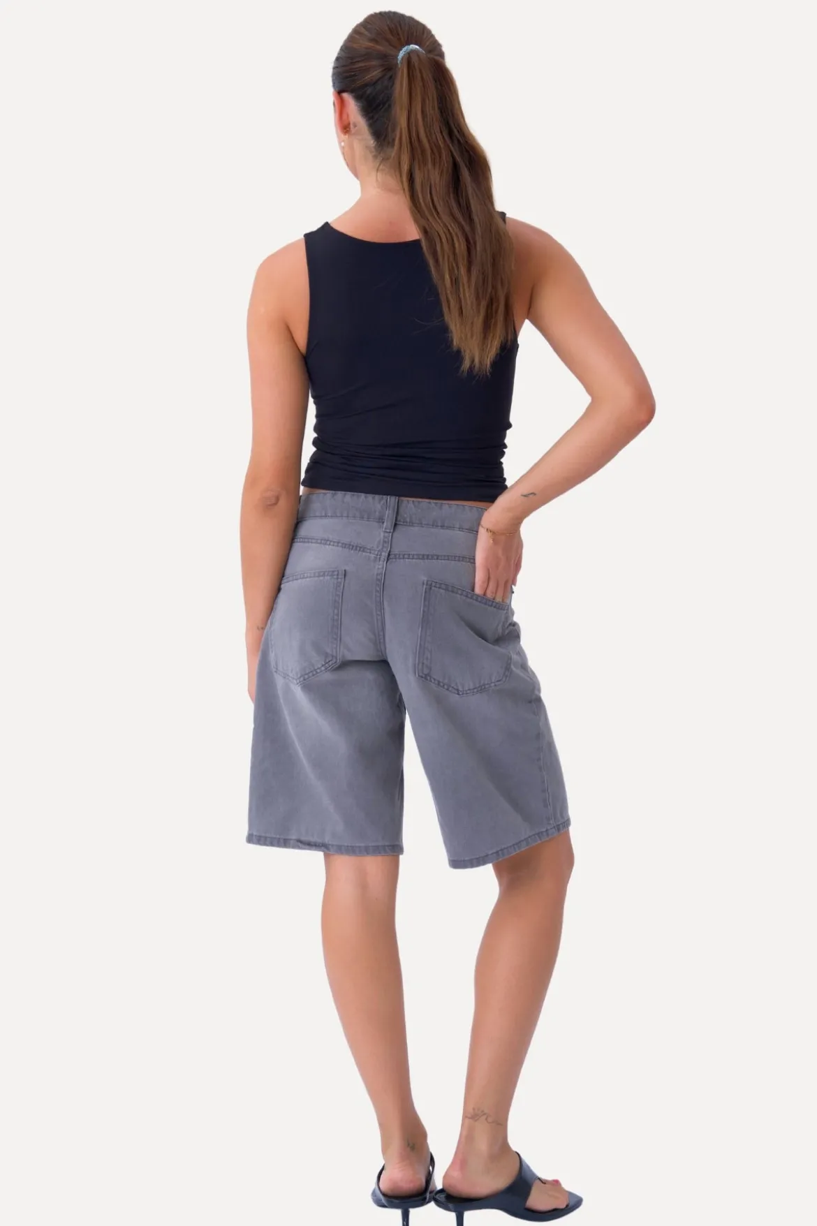 Denim Shorts - Grå