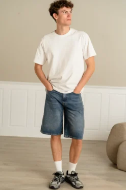 Denim Shorts Loose - Blå