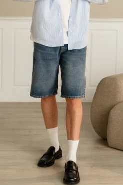 Denim Shorts Loose - Blå