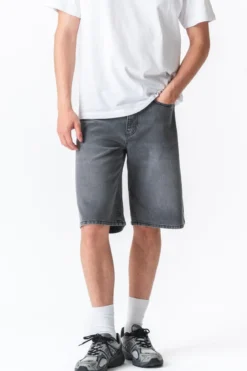 Denim Shorts Loose - Grå
