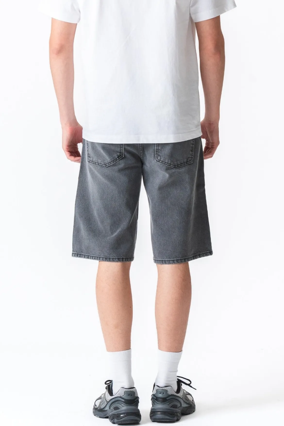 Denim Shorts Loose - Grå