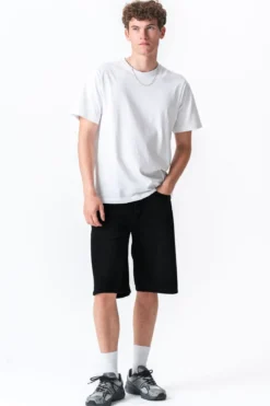 Denim Shorts Loose - Solid Black