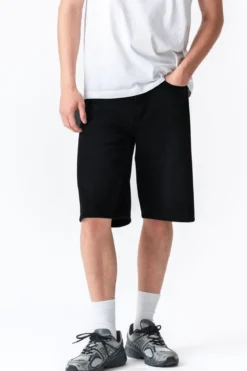 Denim Shorts Loose - Solid Black