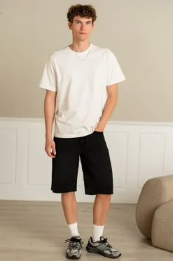 Denim Shorts Loose - Solid Black