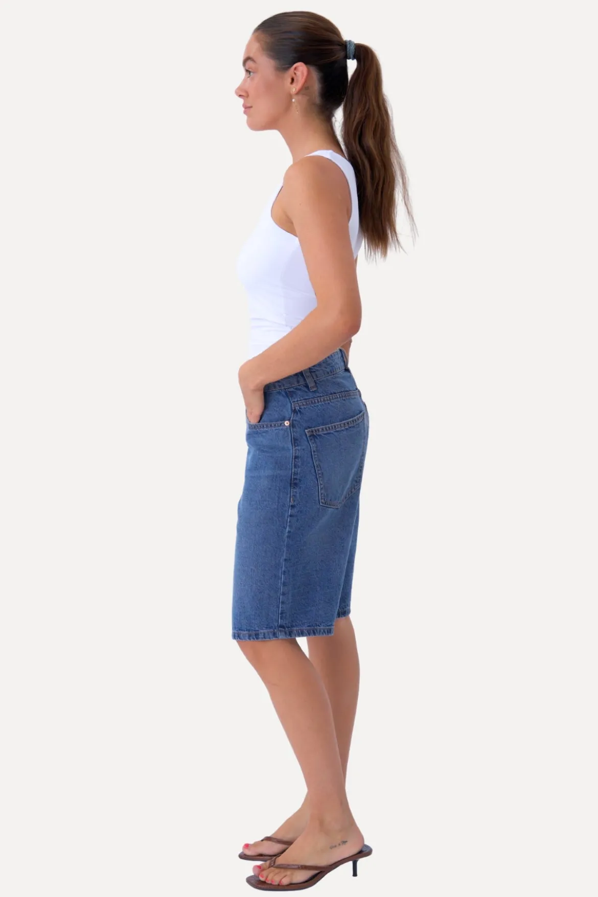 Denim Shorts - Medium Blue Denim